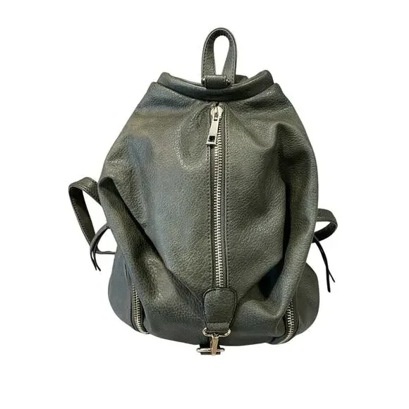 Sondra Roberts Squared Pebbled Green Backpack Bag Purse Casual Vegan Leather EUC - Picture 2 of 12